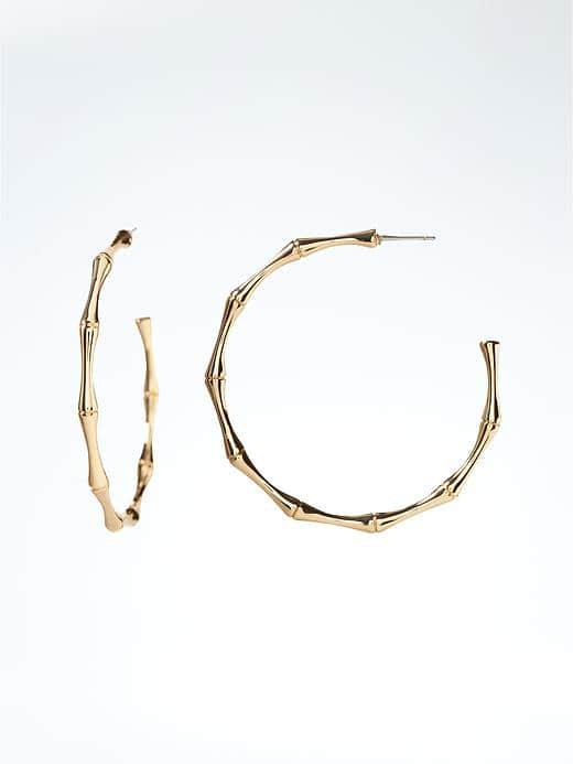 Banana Republic Womens Bamboo Hoops - Gold