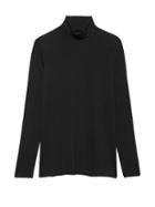 Banana Republic Womens Petite Threadsoft Turtleneck T-shirt Black Size L