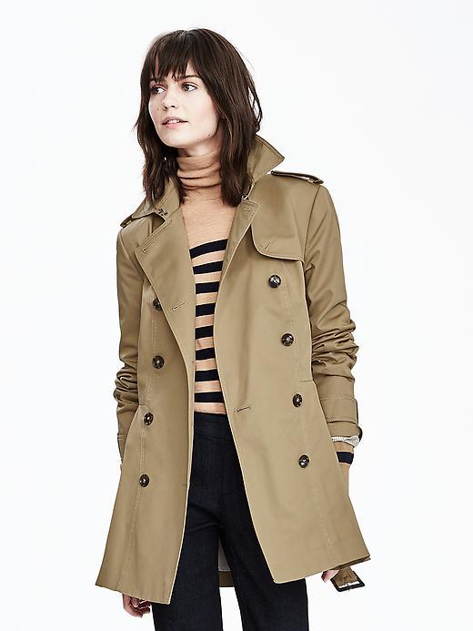 Banana Republic Canvas Trench Size 14 Petite - Khaki