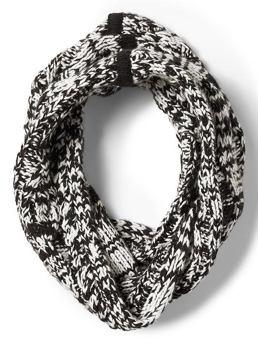 Banana Republic Womens Chunky Cable-knit Snood Scarf Black & White Size One Size