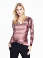 Banana Republic Womens Skinny Vee Pullover Size L - Red