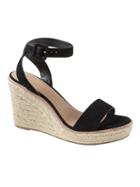 Banana Republic Womens Espadrille Wedge Sandal Black Suede Size 10 1/2