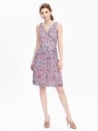 Banana Republic Womens Multi Print V Neck Dress Size 0 - Red Glow