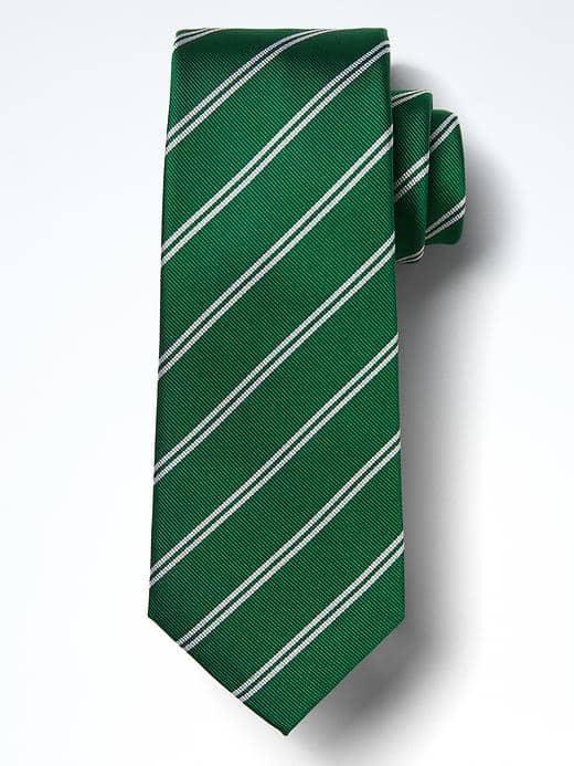 Banana Republic Mens Double Stripe Tie - Trendy Green