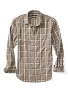 Banana Republic Mens Camden Fit 3 Tone Windowpane Shirt - Light Tan