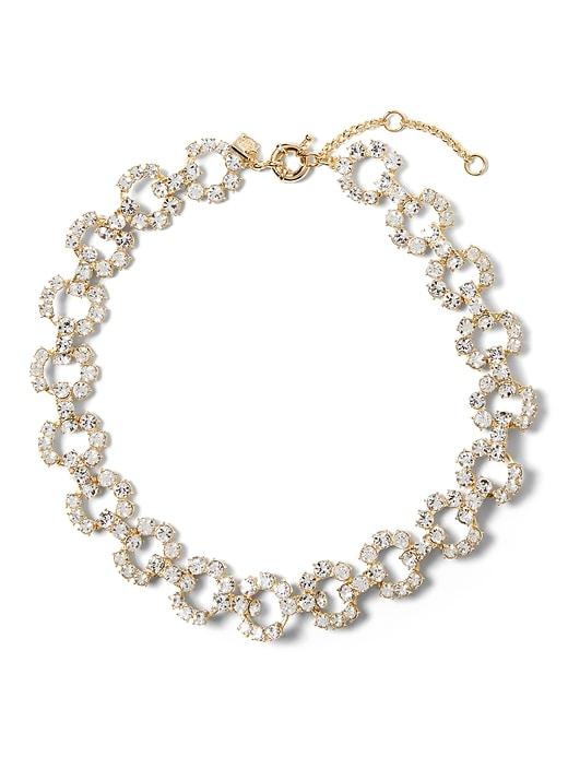 Banana Republic Womens Crystal Link Necklace Gold Size One Size