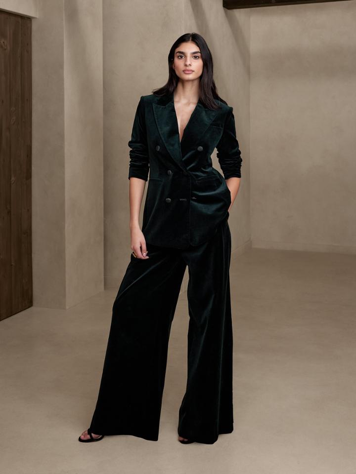 Petite Veluro Oversized Velvet Blazer