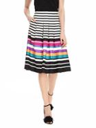 Banana Republic Womens Multi Stripe Pleated Skirt Size 0 - Multi Stripe