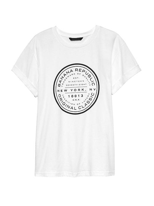 Banana Republic Womens Supima Cotton City Boyfriend T-shirt New York Size M