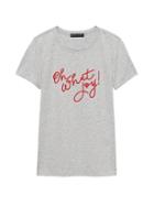 Banana Republic Womens Supima Cotton Oh What Joy Graphic T-shirt Light Gray Size Xs