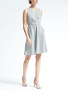 Banana Republic Womens Jacquard Knit Fit And Flare Dress - Ocean Mist