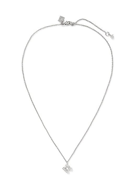 Banana Republic Womens Pearl Foulard Pendant Necklace Silver Size One Size