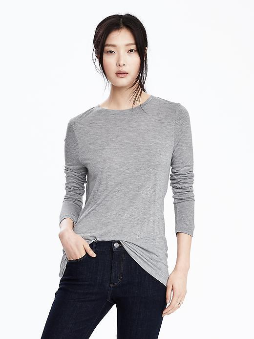 Banana Republic Womens Long Sleeve Twist Back Top Size L - Heather Gray