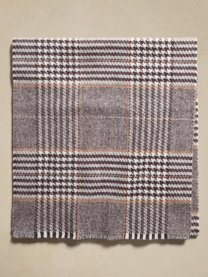 Glen Check Wool Scarf