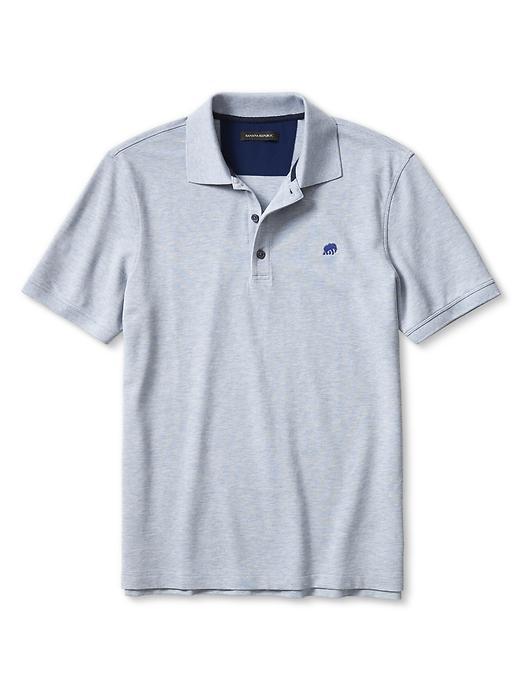 Banana Republic Mens Signature Pique Polo Size L Tall - Silver Blue Heather
