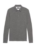 Banana Republic Mens Don';t-sweat-it Long-sleeve Polo Shirt Dark Charcoal Size L