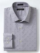 Banana Republic Mens Camden Fit Non Iron Dobby Dash Shirt - Smokey Bear