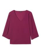 Banana Republic Womens Tulip Sleeve Top - Burgundy