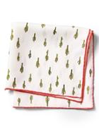 Banana Republic Mens Desert Cactus Silk Pocket Square Alabaster Size One Size