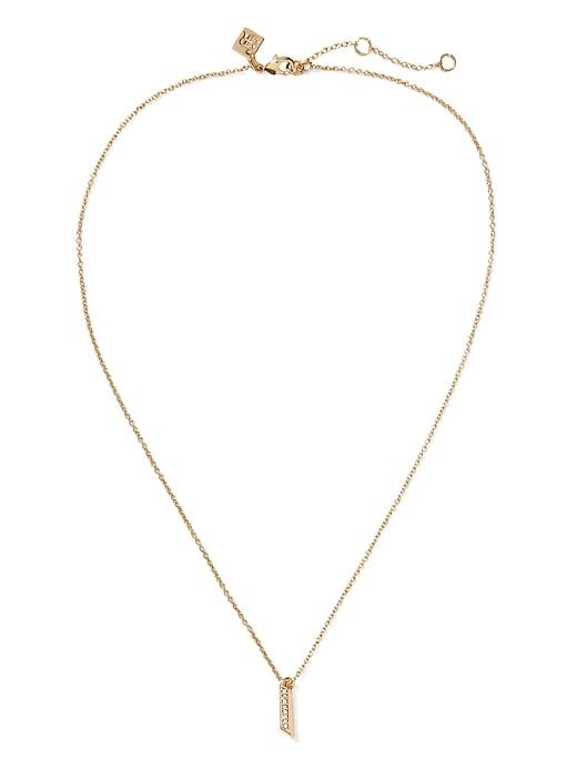 Banana Republic Womens Pave Linear Pendant Necklace Gold Size One Size
