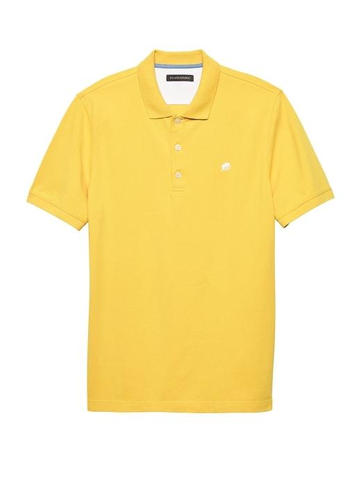 Banana Republic Mens Slim Signature Pique Polo Shirt Sunshine Yellow Size L