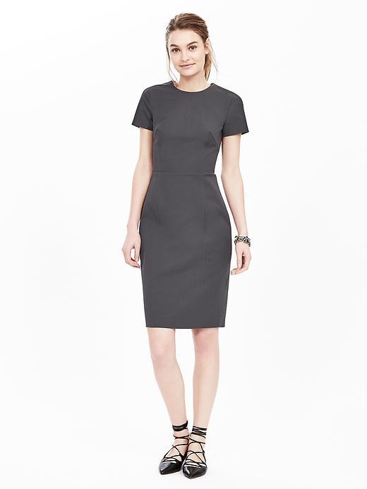 Banana Republic Womens Charcoal Sheath Size 8 - Dark Charcoal