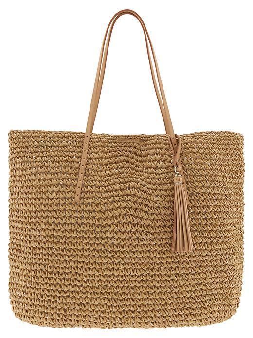 Banana Republic Natural Straw Tote - Natural