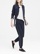 Banana Republic Womens Performance-stretch Side-stripe Jogger Pant Navy Size M