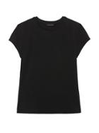 Banana Republic Womens Stretch Cotton-modal Cropped T-shirt Black Size L