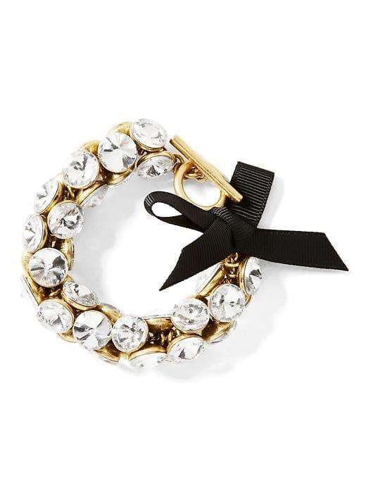 Banana Republic Ice Button Bracelet - Clear Crystal