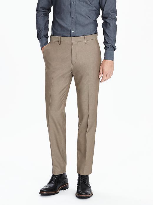 Banana Republic Mens Modern Slim Non Iron Cotton Pant Size 30w 30l - Brown