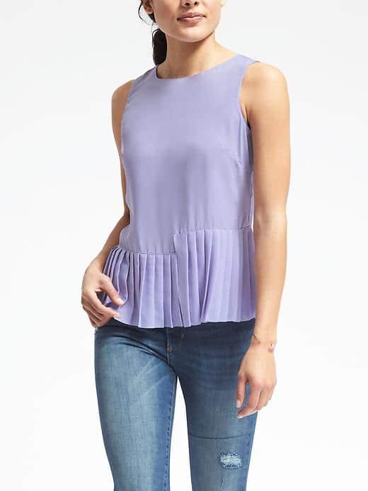 Banana Republic Easy Care Asymmetrical Hem Tank - Pure Lavender