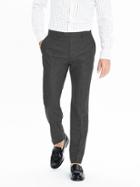 Banana Republic Mens Slim Monogram Charcoal Plaid Wool Suit Trouser Size 28w 30l - Charcoal