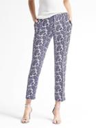 Banana Republic Womens Avery Fit Paisley Pant - White Print