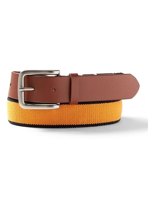 Banana Republic Mens Stretch-web Buckle Belt Shock Me Orange Size 34