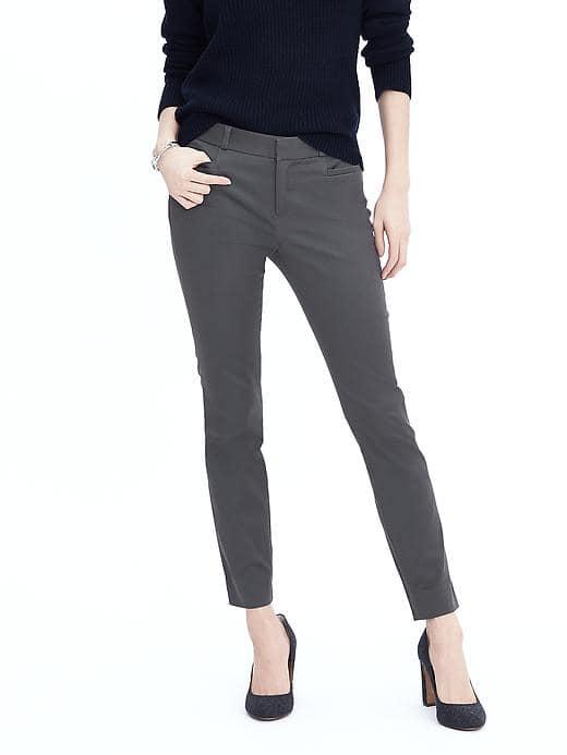 Banana Republic Womens Sloan Fit Sateen Pant - Mink Grey