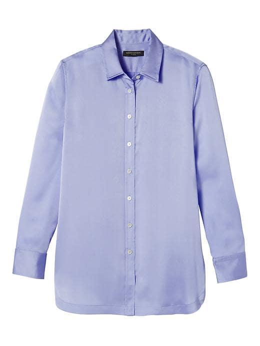 Banana Republic Womens Parker Fit Boyfriend Tunic - Hyacinth Blue