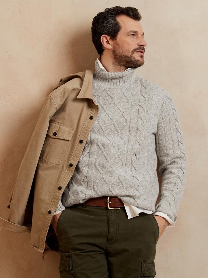 Italian Marbled Cable-knit Sweater
