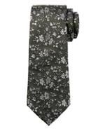 Banana Republic Mens Textured Ground Floral Silk Nanotex Tie Metallic Olive Size One Size