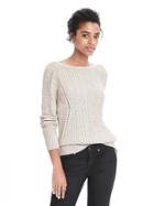 Banana Republic Womens Long Sleeve Cable Boatneck Sweater - Cocoon
