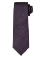 Banana Republic Mens Polka Dot Stripe Silk Nanotex Tie Deep Purple Size One Size