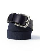 Banana Republic Mens Stretch-web Buckle Belt Navy Blue Size 42