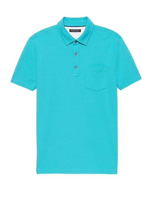 Banana Republic Mens Don';t-sweat-it Polo Shirt Turquoise Ocean Size L