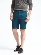 Banana Republic Mens Aiden Slim Linen Blend Short - Blue