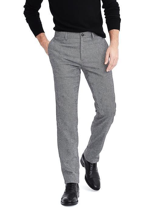 Banana Republic Mens Emerson Wool Blend Pant - Dark Gray