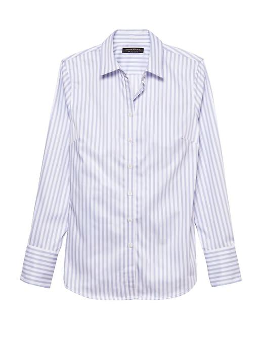 Banana Republic Womens Riley Tailored-fit Super-stretch Shirt Lavender Violet Size 0