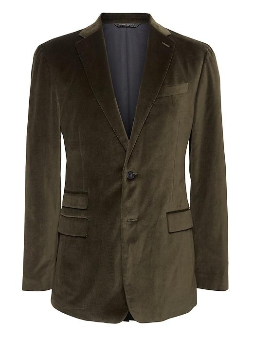Banana Republic Mens Slim Italian Velvet Blazer Deep Olive Green Size 38