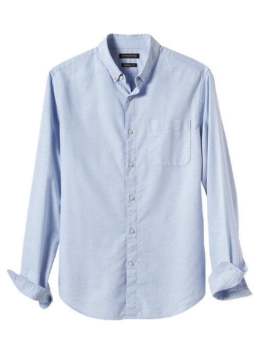 Banana Republic Camden Standard Fit Cotton Stretch Oxford Shirt - Blue