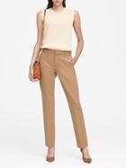 Banana Republic Womens Ryan Slim Straight-fit Machine-washable Flannel Pant Khaki Size 20