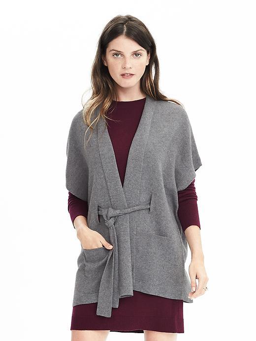 Banana Republic Womens Tie Poncho Size M/l - Millstone